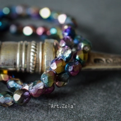 Facettes métallisées multicolores 4mm X40 Perles verre tchèque