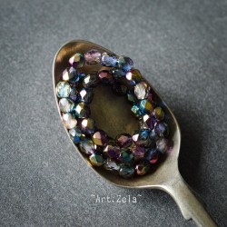 Facettes métallisées multicolores 4mm X40 Perles verre tchèque