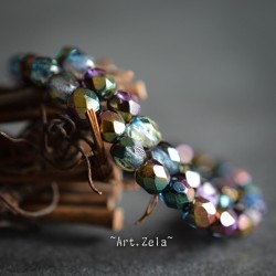 Facettes métallisées multicolores 4mm X40 Perles verre tchèque