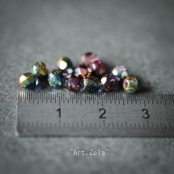 Facettes métallisées multicolores 4mm X50 Perles verre tchèque