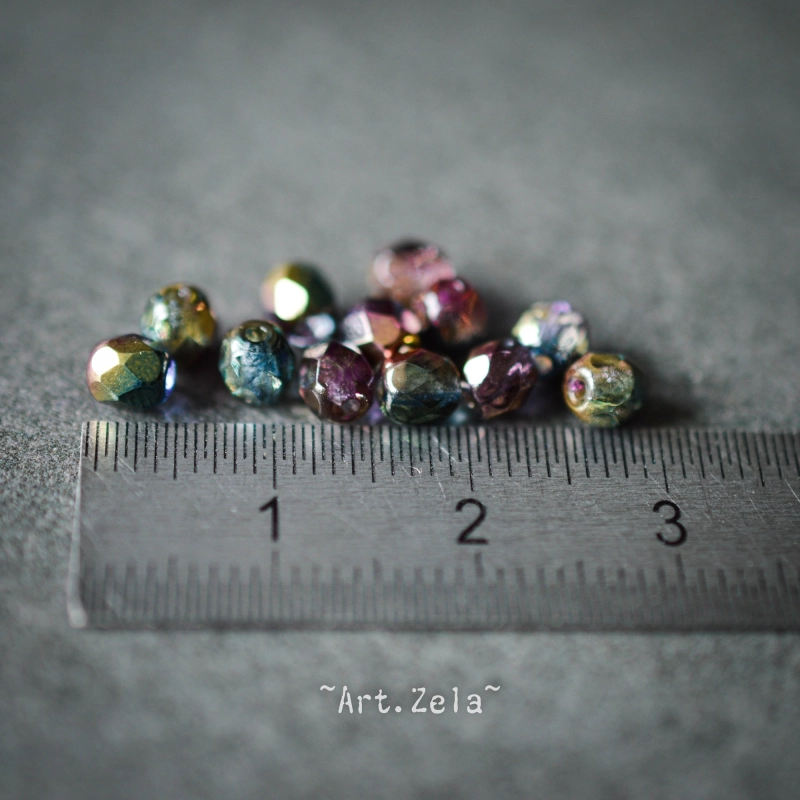 Facettes métallisées multicolores 4mm X40 Perles verre tchèque