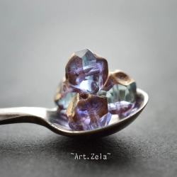 Perles baroques bleues 8mm X6 Perles verre tchèque facetté