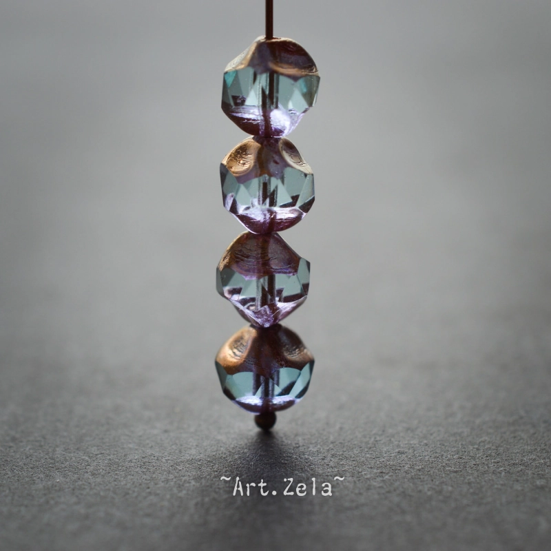 Perles baroques bleues 8mm X6 Perles verre tchèque facetté