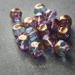 Perles baroques bleues 8mm X6 Perles verre tchèque facetté