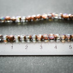 Facettes brillantes cuivre rose AB 4mm X40 Perles verre tchèque