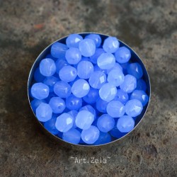 Facettes bleuet opalescent 6mm X20 Perles verre tchèque