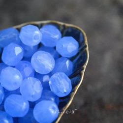 Facettes bleuet opalescent 6mm X20 Perles verre tchèque