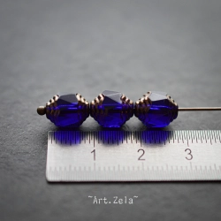 Perles baroques bleu nuit bronze 10mm X10 Perles verre tchèque