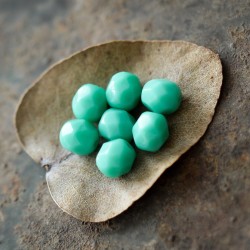 Perles facettes turquoises 6mm X20 Perles verre tchèque opaque