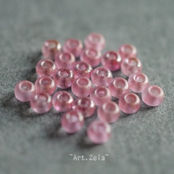 Rocaille rose lilas doré 6/0 (~4mm)  X86 Perles verre tchèque