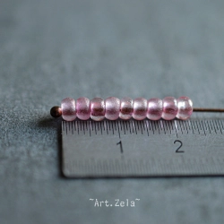 Rocaille rose lilas doré 6/0 (~4mm)  X86 Perles verre tchèque