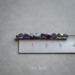 Facettes mélange violet 4mm X50 Perles verre tchèque effet vitrail