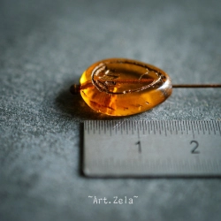 Fleurs de lotus miel bronze 18mm X2 Perles verre tchèque transparent