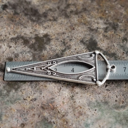 Pendentif géométrique style Art Déco 65mm X1 Métal plaqué argent