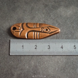 Masque tribal cuivré 40mm X1 Grand pendentif style ethnique