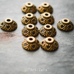 Calottes esprit vintage 10mm X20 Coupelles ton bronze antique