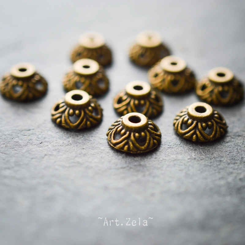 Calottes esprit vintage 10mm X20 Coupelles ton bronze antique