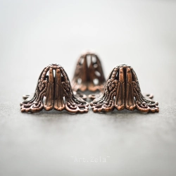 Coupelle filigrane cuivrée 15mm X1 Coupelle en dentelle de métal
