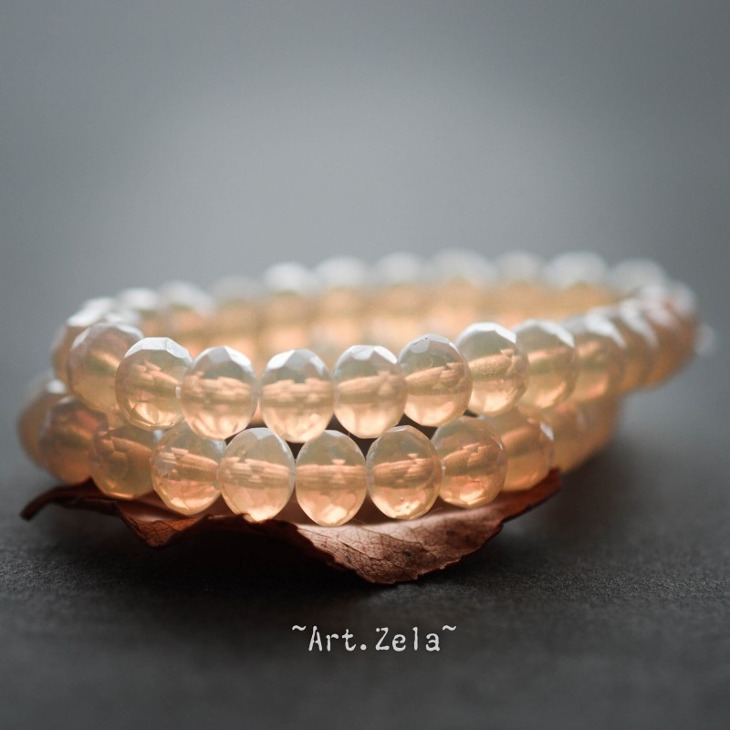 Rondelles beige miel 7x5mm X18 Perles Verre Tchèque Opalescent