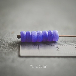 Katsuki heishi parme 3x6mm X25 Perles verre tchèque gravé
