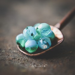 Facettes mix turquoise 6mm X20 Perles verre tchèque poli au feu