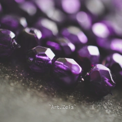 Facettes métallisées amethyste 4mm  X50 Perles Verre Tchèque