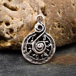 Pendentif spirale métal 26x18mm X2 Pendentifs plaqué argent