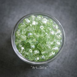 Facettes vert pistache 6mm X20 Perles verre tchèque irisé