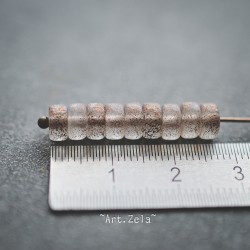 Katsuki heishi transparent 3x6mm X50 Petites perles tchèques gravées