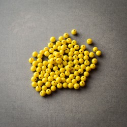 Perles rondes jaune vif 4mm X50 Perles verre tchèque opaque