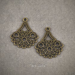 Connecteurs pour boucles d'oreilles 33mm X4 Métal ton bronze