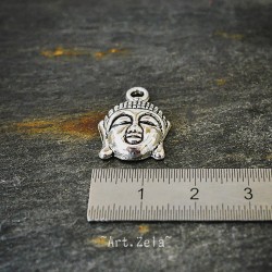 Tête de Bouddha 22mm X4 Breloques métal argenté