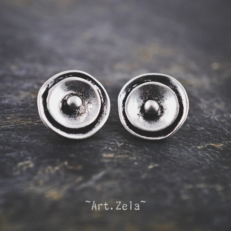 Bouton fleur stylisée 17mm X2 Boutons métal argenté