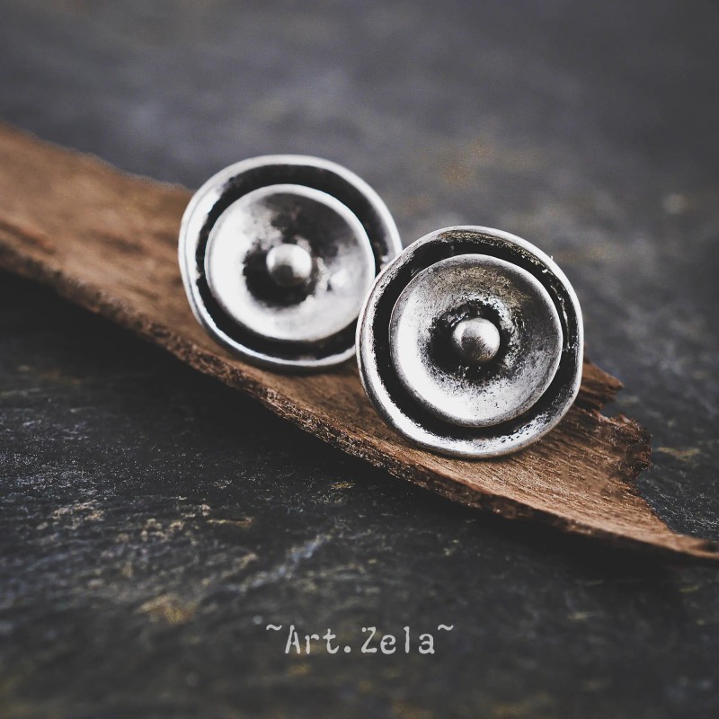 Bouton fleur stylisée 17mm X2 Boutons métal argenté