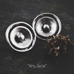 Bouton fleur stylisée 17mm X2 Boutons métal argenté