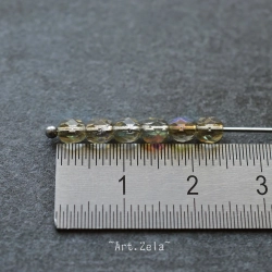 Facettes gris irisé 4mm X50 Perles verre tchèque transparent