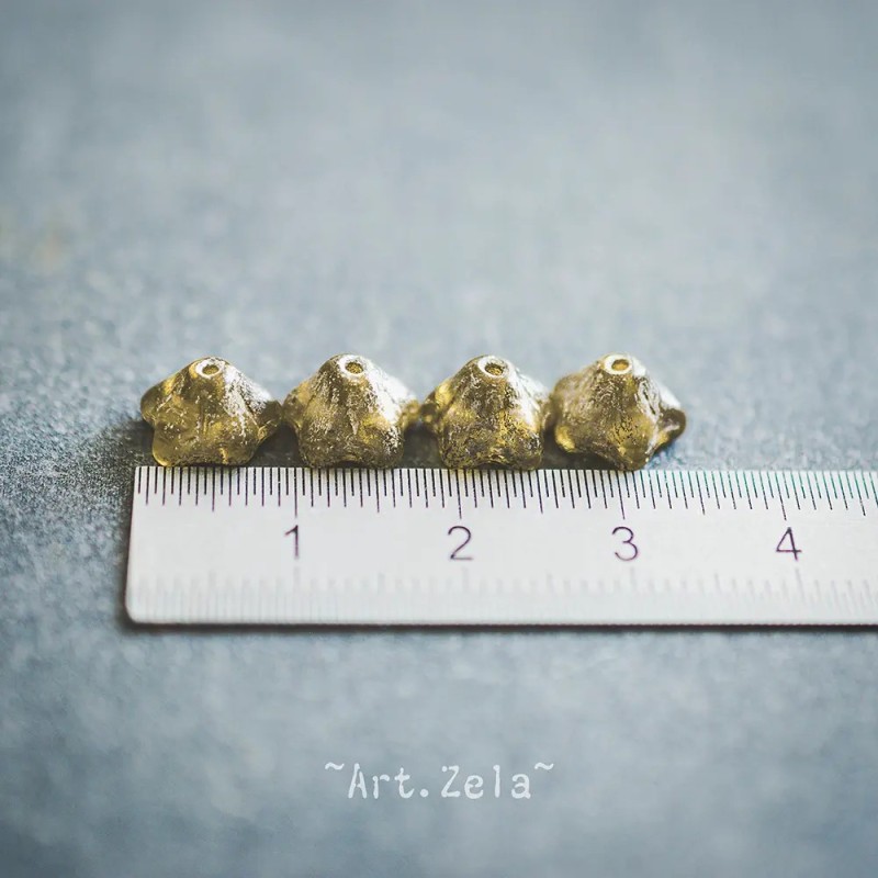 Clochettes topaze clair 8x5mm X22 Perles verre tchèque effet mercure