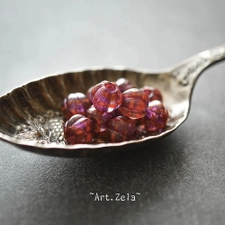 Melons framboise rouge 8mm X10 Perles verre tchèque à large trou