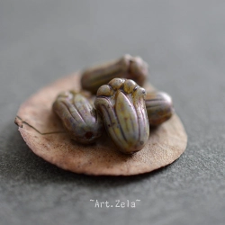 Tulipes Picasso 12mm X12 Perles fleurs tchèques opaques