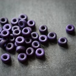 Rondelles violet foncé 6/7mm X20 Perles céramique grecque