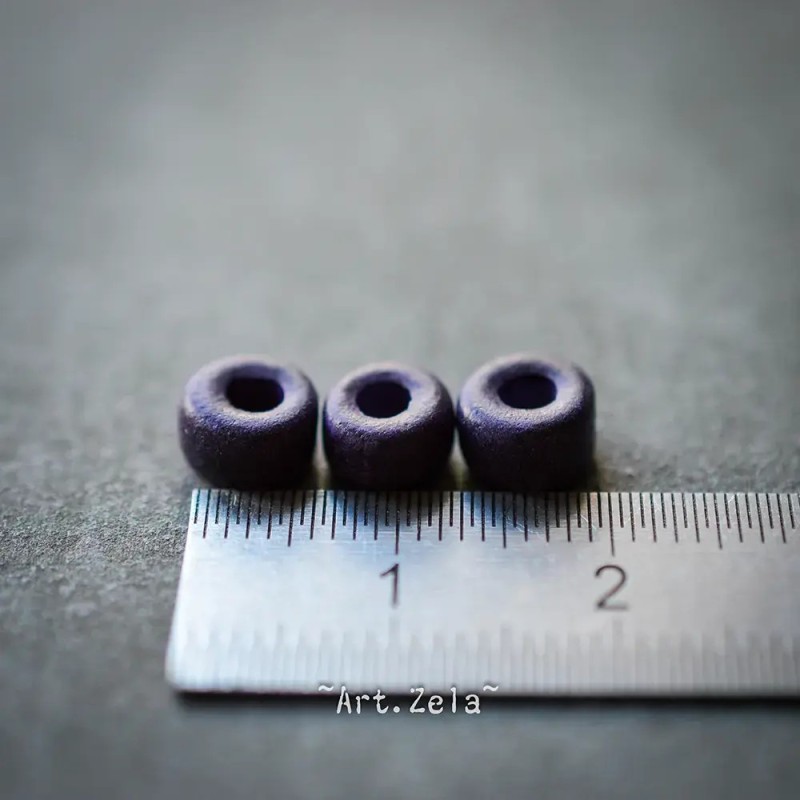 Rondelles violet foncé 6/7mm X20 Perles céramique grecque