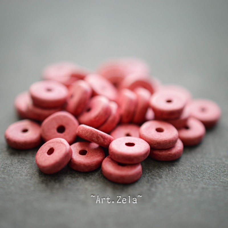 Perles intercalaires rose aubépine 6mm X25 Perles céramique