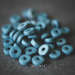 Mini-perles intercalaires bleu océan 5mm X30 Perles céramique grecque