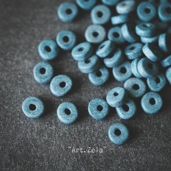 Mini-perles intercalaires bleu océan 5mm X30 Perles céramique grecque