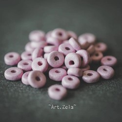 Mini-perles intercalaires rose pâle 5mm X30 Perles céramique grecque