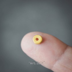 Mini-perles intercalaires jaune safran 5mm X30 Perles céramique grecque