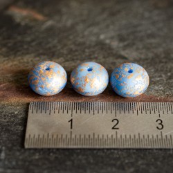 Rondelles bleu bronze 9x6mm X8 Perles verre tchèque opaque