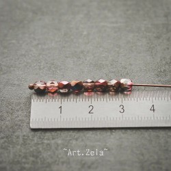 Facettes mix lie-de-vin bronze 4mm X40 Perles verre tchèque métallisé