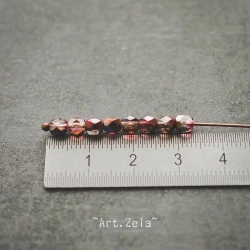 Facettes mix lie-de-vin bronze 4mm X40 Perles verre tchèque métallisé
