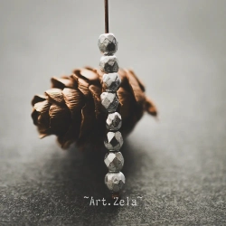 Facettes texturées argenté métallisé 3 à 4mm X40 Perles verre tchèque